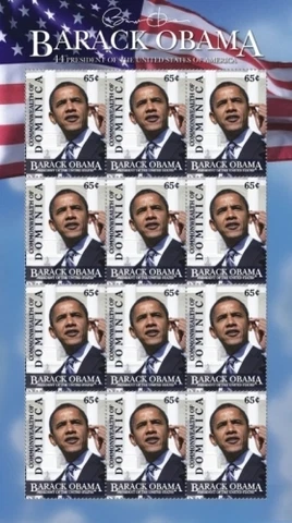 Dominica 2009 - President Barack Obama - Sheet of 12 stamps - Scott #2673 - MNH Cover