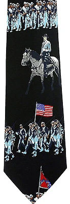 Civil War Scenes Men's Neck Tie Union Confederate Soldiers army Black Necktie  - Image 1 of 2