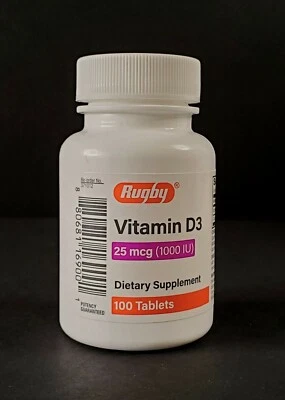 Rugby Vitamina D3 25mcg (1000 UI) 180 Comprimidos (como Colecalciferol) Foto 1 de 2