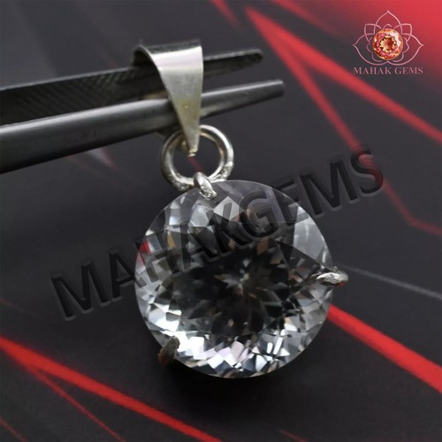 VETEMENTS Ciondolo pietra preziosa sfusa zaffiro bianco 31 ct certificato naturale argento massiccio 925