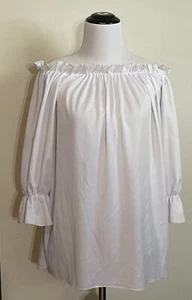 Camicia blusa bianca contadina puffy - Foto 1 di 8