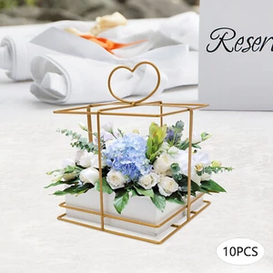 10 Stück Gold Vasen für Mittelstücke Hochzeit Party Dekoration Herzstück Tisch Neu - Bild 1 von 13