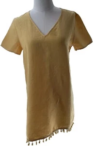 Bensimon Abito Donna 10 Francese 38 Giallo Classico Costa Estivo Lino Parigi - Foto 1 di 11