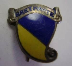 Vintage Bret Harte School Academic Pin Blue and Yellow FREE SHIPPING - Picture 1 of 2