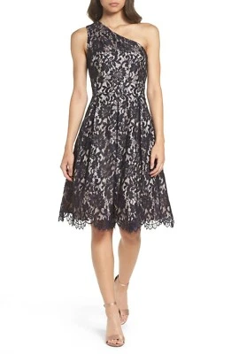 Eliza J One-Shoulder Lace Dress (size 6) - Image 1 of 4