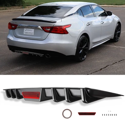 Kit de carrocería divisor alerón labio tiburón difusor parachoques trasero negro para Nissan Máxima Foto 1 de 4