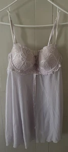 Delicates Lilac/Pink Babydoll Lingerie Lace Padded Bra Sheer Women Large- - Picture 1 of 10