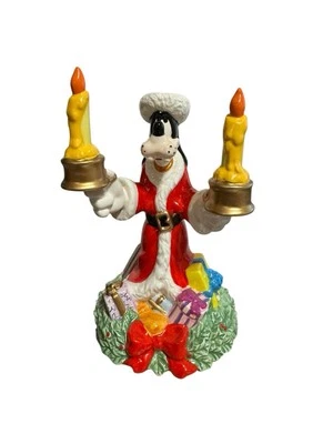 Vintage Disney 1994 Goofy Santa Its a Small World Holiday Candle Holder w Box 7" - Image 1 of 4