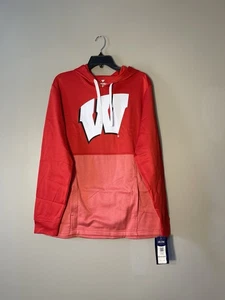 University Of Wisconsin Badgers Men’s Hoodie Red Fanatics Size L New - Picture 1 of 5