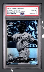 Albert Pujols 2018 Topps Chrome Negative Refractor Gem Mint PSA 10 - Picture 1 of 2