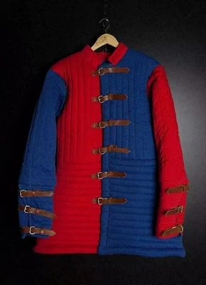 Medieval Double color thick padded Gambeson coat Aketon vest Jacket ArmorR - Image 1 of 2