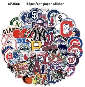 MLB Logo 52 Pc. Sticker Set. FAST/FREE Shipping. Walls, Mirrors, Mugs - Picture 1 of 5