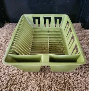 Vintage Rubbermaid Avocado Green Dish Drying Rack JA4-6050 - Picture 1 of 6