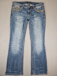 Shyanne Denim Shy Bootcut Jeans Embellished Pockets Women's Size 32x31 Cowgirl - Picture 1 of 10