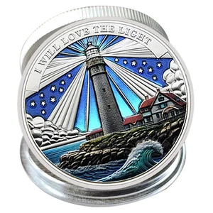 Leuchtturm Inspirational Challenge Münze - versilbert Sammlermedaille Geschenk - Bild 1 von 7