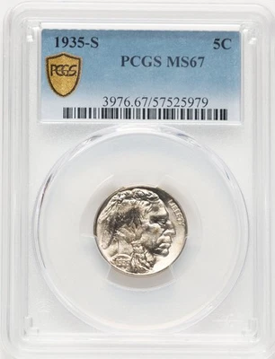 1935-S 5C Buffalo Nickel PCGS MS67 - Image 1 of 2