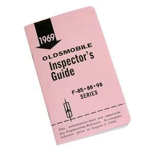 Oldsmobile Inspectors Guide 1969 para libro de códigos F-85, 88, 98 1 pieza - Imagen 1 de 9