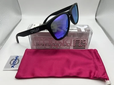 Oakley Frogskins Negro Mate con Lentes Violeta Iridio 24-298 Nuevo En Caja Foto 1 de 2