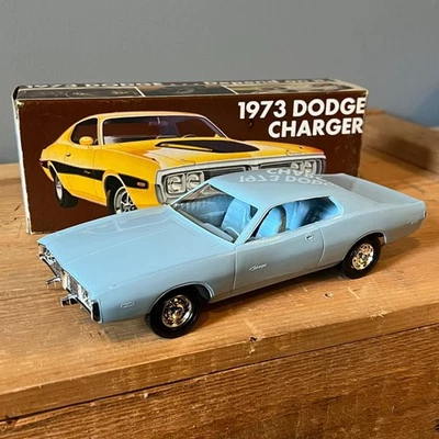 1973 Dodge Charger Light Blue Dealer Promo Model Car w/ Box - Image 1 of 4