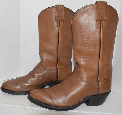 BOTAS DE RODEO DE TRABAJO OLATHE EE. UU. Cuero Coñac OCCIDENTALES de Colección para Hombres Talla 10.5 D Foto 1 de 4
