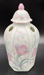 Vintage 1988 Dream Birds by Andre Richard Toothbrush Holder Pink Iris Flowers - Picture 1 of 12