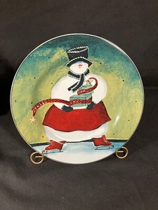 Weihnachten Schneemann Teller-Breaking The Ice von Jennifer Garant-Set 4 - 8 1/4" - Bild 1 von 9