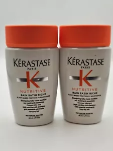Kerastase Nutritive Bain Satin Riche 2 X 80ml travel size holiday FREE POSTAGE - Picture 1 of 3