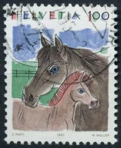 Switzerland 1990 SG#1196, 100c Horse & Foal Definitive Used #E20320 - Picture 1 of 1