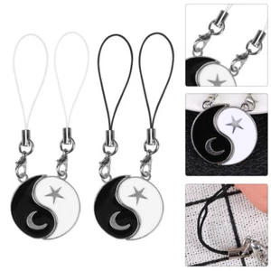 2 Pairs Mobilfunkkettenschmuck Liebhaber Telefon Charme Lanyard Telefonzubehör - Zdjęcie 1 z 12