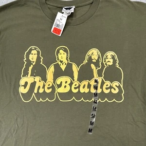 VTG The Beatles TShirt Mens M Green Apple Corps Y2K Puff Print NWT DEADSTOCK 00s - Picture 1 of 9