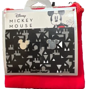 Disney Mickey Mouse Sterling Silber Ohrstecker mit rotem Geschenkbeutel - Bild 1 von 5