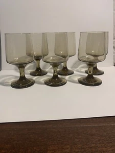 Mid Century geräucherte Wein-/Wassergläser 6er Set - Bild 1 von 11
