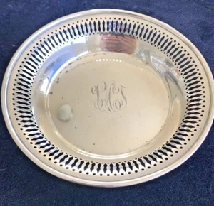 Antique Sterling Silver Bowl Reticulated,Monogrammed by W.H.S. Co - Picture 1 of 8