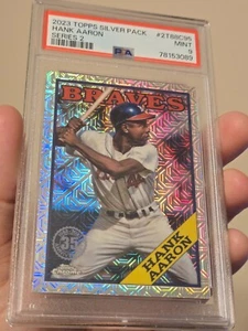 2023 TOPPS HANK AARON #2T88C-95 SILVER PACK CHROME MOJO CARD PSA 9 MINT POP 5 - Picture 1 of 5