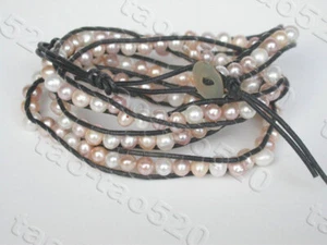 natürliche lange 27 Zoll Runde Mehrfarbige Süßwasserperlen Halskette Armband K976 - Bild 1 von 3