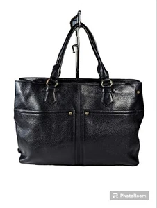 Cole Haan Black Pebbled Leather Tote Crossbody Bag Purse Silver Hardware - Picture 1 of 10