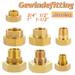 Messing Gewindefitting Wasseruhr/Pumpen Anschluss Überwurfmutter IG AG 1/2 zoll - Bild 1 von 15