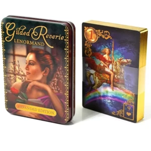 11*6.5Cm Gilded Reverie Lenormand Tarot Deck in a Tin Box Gilded Edge for Fortun - Picture 1 of 6