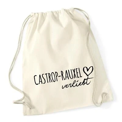 HELLWEG DRUCKEREI Turnbeutel Castrop-Rauxel verliebt Rucksack Baumwolle Geschenkidee Souvenir Präs