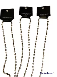 Metal Gallery 6mm Ball Chain Necklace 18” New. Color Is Silver. Lot Of 3. - Picture 1 of 3