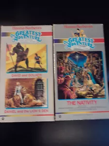 Vtg. Stories From The Bibles VHS lot(2)Nativity David/Goliath Daniel/Lion's Den - Imagen 1 de 2