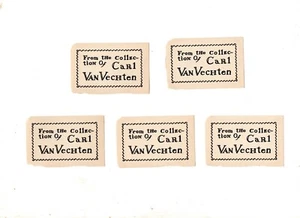 Carl Van Vechten five vintage bookplates book labels Harlem photographer writer - Picture 1 of 2