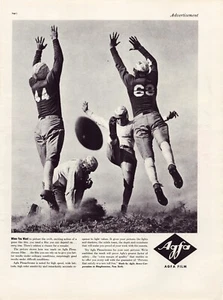 Printanzeige Agfa Film 1937 Fußball ganze Seite großes Magazin 10,5"x13,5" - Bild 1 von 1