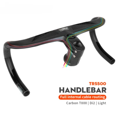Full Internal Cable Routing Carbon Road Bicycle Integrated Handlebar with Holder - Image 1 of 4