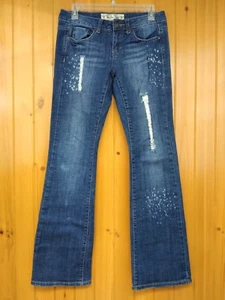 Vanilla Star Damen Farbspritzer Distressed blau Jeans Größe 9 Stretch - Bild 1 von 8