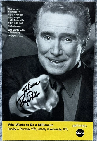 Regis Philbin Signed In Person Autograph Cut In Top Loader - Authentic Cover