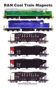 Reading & Northern Coal Train 6 magneti Andy Fletcher - Foto 1 di 1