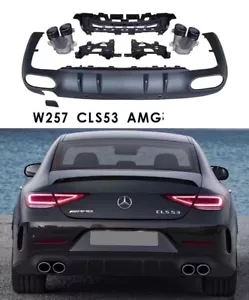 Difusor trasero estilo CLS53 y puntas de escape para parachoques Mercedes CLS C257 AMG 2019+ - Imagen 1 de 1