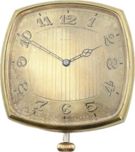 Antiguo reloj mecánico de 8 días para coche/viaje tono dorado Art Nouveau para reparación - Imagen 1 de 2