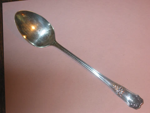 BMS34 ~ Long Handle Serving Spoon ~ Manchester Sterling ~ Engraved Initial B Cover